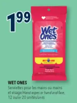 Familiprix Wet Ones fresh scent antibacterial hand & face wipes 20un offer