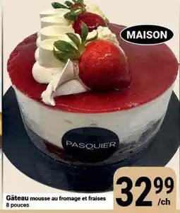 Pasquier Gâteau mousse au fromage et fraises offer
