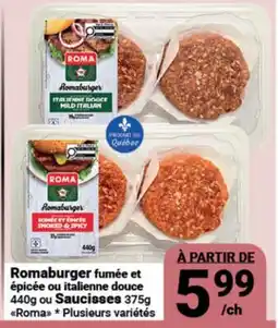 Pasquier Romaburger fumée et épicée ou italienne douce 440g ou Saucisses 375g offer