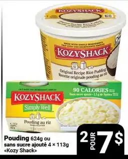 Pasquier Pouding 624g ou sans sucre ajouté 4 × 113g Kozy Shack offer