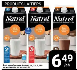 Pasquier Lait sans lactose écrémé, 1%, 2%, 3,25% ou au chocolat 1% Natrel offer