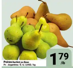 Pasquier Poires Bartlett ou Bosc offer