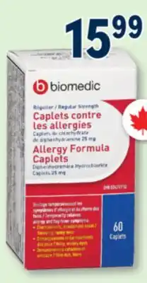 Familiprix Biomedic allergy formula caplets regular strength 60un offer