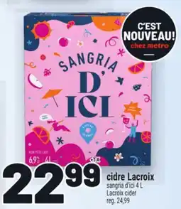 Metro CIDRE LACROIX | LACROIX CIDER offer