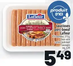 Metro SAUCISSES PORC-BOEUF LAFLEUR | LAFLEUR PORK-BEEF SAUSAGES offer
