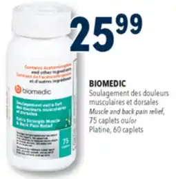 Familiprix Biomedic extra strength muscle & back pain relief caplets 75un offer