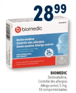 Familiprix Biomedic non-drowsy allergy control tablets 50un offer