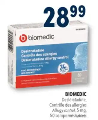 Familiprix Biomedic non-drowsy allergy control tablets 50un offer