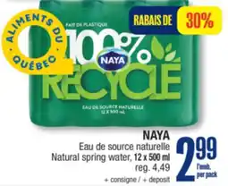Jean Coutu NAYA Natural spring water offer