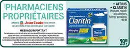 Jean Coutu AERIUS, CLARITIN Allergy products offer