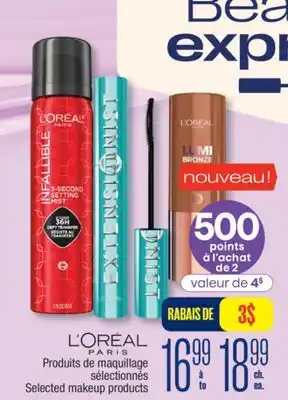 Jean Coutu LOREAL PARIS Selected makeup products offer