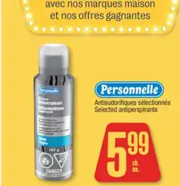 Jean Coutu Personnelle Selected antiperspirants offer