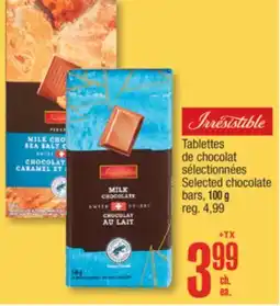 Jean Coutu Irresistible Selected chocolate bars offer