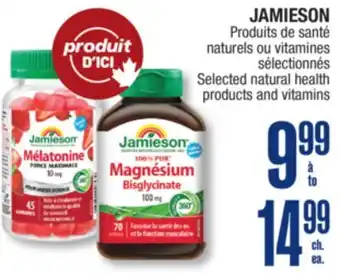 Jean Coutu JAMIESON Selected natural health products and vitamins offer