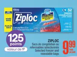 Jean Coutu ZIPLOC Selected freezer and resealable bags offer