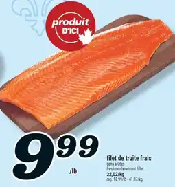 Marché Richelieu FILET DE TRUITE FRAIS | FRESH RAINBOW TROUT FILLET offer