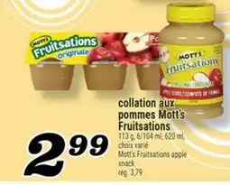 Marché Richelieu COLLATION AUX POMMES MOTT'S | MOTT'S FRUITSATIONS APPLE SNACK offer