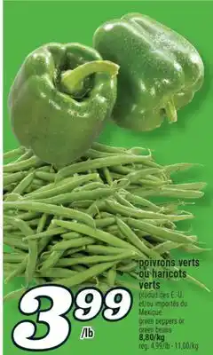 Marché Richelieu POIVRONS VERTS OU HARICOTS VERTS | GREEN PEPPERS OR GREEN BEANS offer