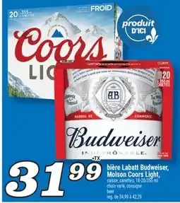Marché Richelieu BIÈRE LABATT BUDWEISER, MOLSON COORS LIGHT | BEER offer