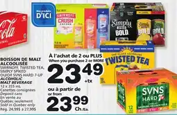 Marches Tradition SMIRNOFF, TWISTED TEA, SIMPLY SPIKED OU/OR SVNS HARD 7-UP ALCOHOLIC MALT BEVERAGE offer