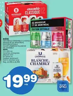 Marches Tradition ARCHIBALD ENSEMBLE CLASSIQUE, BRASSEUR DE MONTRÉAL ÉDITION ESTIVALE OR UNIBROUE BLANCHE BEER offer