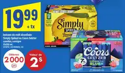 Maxi BOISSON DE MALT ALCOOLISÉE SIMPLY SPIKED OU COORS SELZTER offer