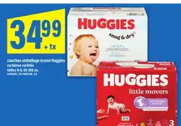 Maxi COUCHES EMBALLAGE ÉCONO HUGGIES, tailles N-8, 60-208 un offer