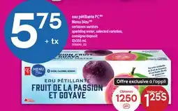 Maxi EAU PÉTILLANTE PC MENU BLEU | SPARKLING WATER offer
