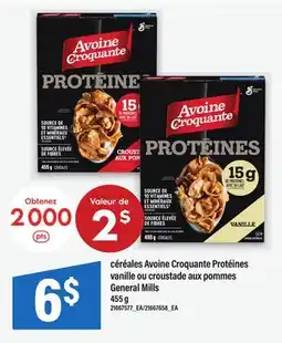 Maxi CÉRÉALES AVOINE CROQUANTE PROTÉINES VANILLE OU CROUSTADE AUX POMMES GENERAL MILLS offer