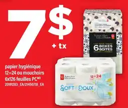 Maxi PAPIER HYGIÉNIQUE, 12=24 OU MOUCHOIRS, 6X126 FEUILLES PC offer