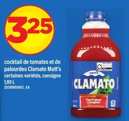 Maxi COCKTAIL DE TOMATES ET DE PALOURDES CLAMATO MOTT'S offer