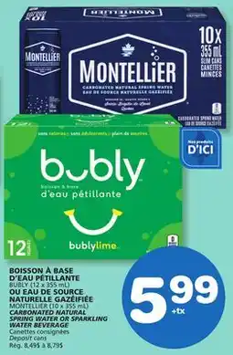 Marches Tradition BUBLY (12 x 355 mL) CARBONATED NATURAL SPRING WATER OR SPARKLING WATER BEVERAGE ((10 x 355 mL) offer