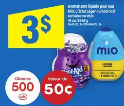 Maxi AROMATISANT LIQUIDE POUR EAU MIO, CRISTAL LÉGER OU KOOL-AID, 48 mL offer