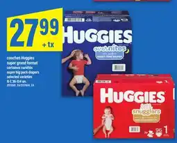 Maxi COUCHES HUGGIES SUPER GRAND FORMAT | SUPER BIG PACK DIAPERS, 36-104 UN offer