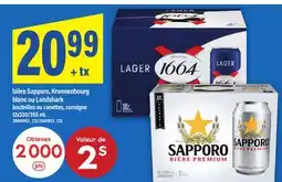 Maxi BIÈRE SAPPORO, KRONNENBOURG BLANC OU LANDSHARK, 12X330/355 ML offer