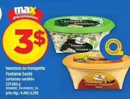 Maxi HUMMUS OU TREMPETTE FONTAINE SANTÉ offer