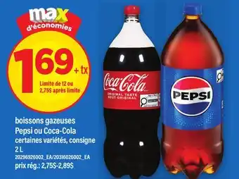 Maxi BOISSONS GAZEUSES PEPSI OU COCA-COLA offer