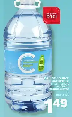 Marché Bonichoix COMPLIMENTS NATURAL SPRING WATER offer