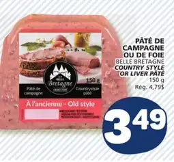 Marché Bonichoix BELLE BRETAGNE COUNTRY STYLE OR LIVER PÂTÉ offer