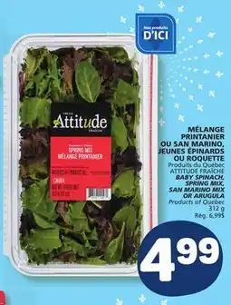 Marché Bonichoix ATTITUDE FRAÎCHE BABY SPINACH, SPRING MIX, SAN MARINO MIX OR ARUGULA offer