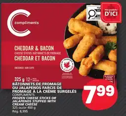 Marché Bonichoix COMPLIMENTS FROZEN CHEESE STICKS OR JALAPENOS STUFFED WITH CREAM CHEESE offer