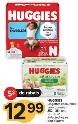 Brunet HUGGIES Lingettes et couches sélectionnées offer