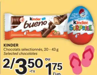 Brunet KINDER Chocolats sélectionnés offer