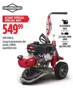 Canadian Tire BRIGGS & STRATTON GAS 2,5 MIN GPM 3200 PSI offer