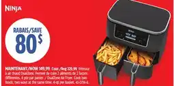 Canadian Tire NINJA DualZone Air Fryer. Cook two foods, two ways at the same time. 4-qt per basket offer