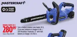 Canadian Tire 20V Brushless Chainsaw, 12 with 4Ah Battery & Charger offer