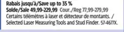 Canadian Tire Selected Laser Measuring Tools and Stud Finder offer