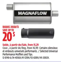 Canadian Tire Selected Universal Performance Mufflers and Tips offer