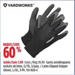 Canadian Tire YARDWORKS Latex-Dipped Gripper Gloves, L/XL, 3-Pk offer