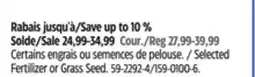 Canadian Tire Scotts Selected Fertilizer or Grass Seed offer